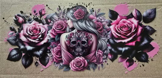 Pink and black roses